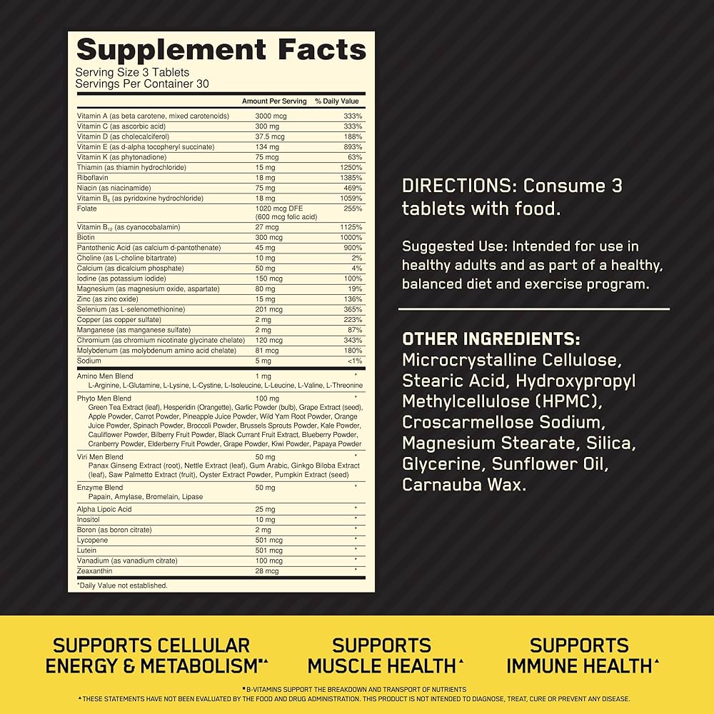 OPTIMUM NUTRITION OPTI-MEN MULTIVITAMIN (90 capsules)