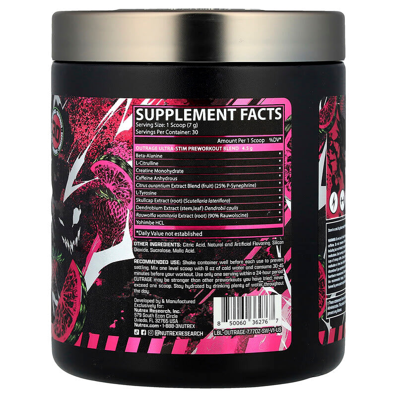 NUTREX BLE-RASPBERRY, PRE-WORKOUT (30 servings)
